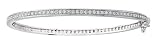 Platinum Plated Sterling Silver Prong-Set Cubic Zirconia Bangle Bracelet