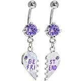 Tanzanite Cubic Zirconia BEST FRIEND Belly Rings