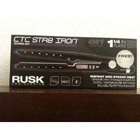 Rusk RSK732 Professional Str8 Titanium-Infused Ceramic Flat Iron, 1-1/4 Inch
