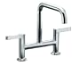 KOHLER K-6125-4-CP Torq Deck Mount Bridge Kitchen Faucet, Polished Chrome