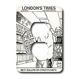 Londons Times Famous People Places Books Cartoons - BEST SELLERS ON OTHER PLANETS - Light Switch Covers - 2 plug outlet cover