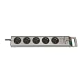 Brennenstuhl SuperSolid Sicherheits Stedoleiste (5-fach, 2,5 m) silber