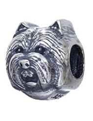 Genuine Zable (TM) Product. 925 Sterling Silver Westie Bead Charm. 100% Satisfaction Guaranteed.