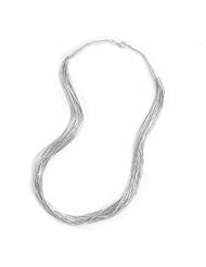 18" 20 Strand Liquid Silver Necklace