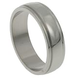 316L Stainless Steel Ring with shiny polish. Width: 6mm