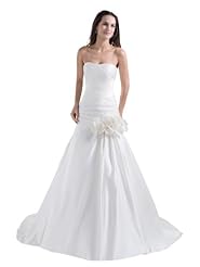 A-line Strapless Sweetheart Floral Print Mermaid Spring Fall Winter Satin Pleated Ruched  Dress with a Court Train  with a Brush/Sweep Train 