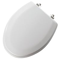Mayfair 144CP-000 Classic White Molded Wood Toilet Seat with Chrome Hinges