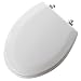 Classic White Molded Wood Toilet Seat with Chrome Hinges, #144CP 000