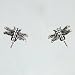 Tiny sterling silver dragonfly stud earrings, #2627