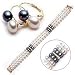 14k , White and Black Pearl Bracelet and Earring Set