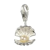 charms SilberDream 925 Sterling Silber Charm Perlenmuschel Anhänger für Armband Kette Ohrring FC230W
