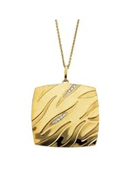 14K Yellow Gold .04 Ct Tw 14Ky/Rhodium Plate Diamond Necklace