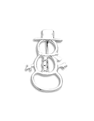 Sterling Silver Cut Out Snowman Pin