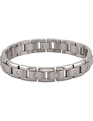 Titanium Outside Beveled Link Bracelet 08.60 Inch Satin/olished Tb742