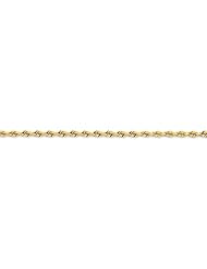 14k Yellow Gold 9.00 Inches 2.75mm Wide D/C Quadruple Rope Chain Anklet. Weight: 5.01 Grams - 30 Day Money Back Guarantee