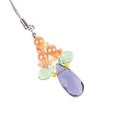 Hand Crafted Cellular Phone Charm - Beaded D - Multi Color