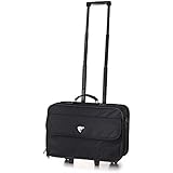 Aerolite Carry-on Laptop Black Business Bag - Lightweight Executive Hand Luggage Trolley Case