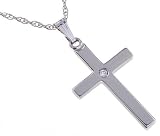 Sterling Silver and Diamond Cross Pendant - B0002ZFT4U