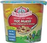 Hot Muesli with Real Cranberries & Almonds Breakfast Cups, Heart Healthy, No Cholesterol, 2.7 oz., Package of 6