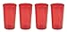 32 oz. (Ounce) Restaurant Tumbler Beverage Cup, Stackable Cups, Break-Resistant Commmerical Plastic, Set of 4 - Red