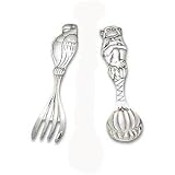 SAFARI BABY FORK AND SPOON - SAFARI BABY FORK AND SPOON IN BOX, SILVER PLATED