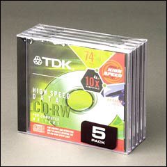 TDK CDRW74 4x/650MB 74 min CD-RW Media (1-pack)