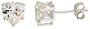 Sterling Silver 0.75 Carat Size (each) Heart Shape CZ Stud Earrings