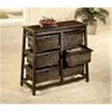 Hillsdale Triangle Wood And Wicker 6-Basket Stand - White Wicker