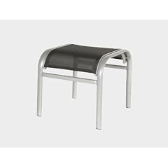 Siena Garden Hocker "Denver" Gestell silber, Bespannung schwarz