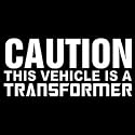 CAUTION THIS VEHICLE IS A TRANSFORMER Window Decal