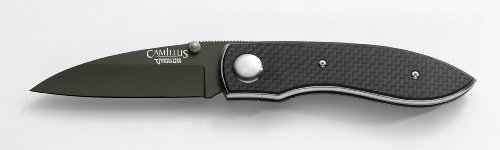 Camillus Carbonitride Titanium Black Folding Knife with Carbon Handle, 8.25- Inch
