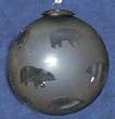 Frosted Glass Bear Ornaments 4"D Set / 4
