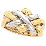 Platinum & 18K Two Tone Gold Puzzle Ring Size 10