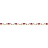 14K Gold 3.16cttw Diamond & Ruby Bracelet Jewelry 7"