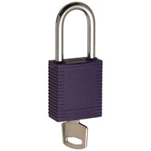 Brady Plastic Lockout/Tagout Padlock, Keyed Different, 1-3/4" Body Length, 1-1/2" Shackle Clearance