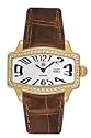 Michele Women's Coquette Retro Diamond Gold Leather Watch #MWW08C000011