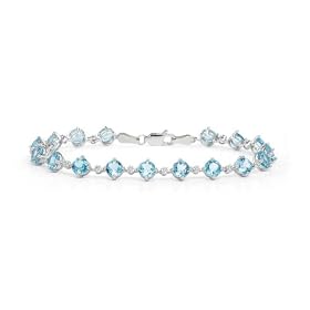 Blue Topaz and Diamond Bracelet