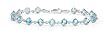 14k White Gold Blue Topaz and Diamond Bracelet