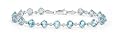 14k White Gold Blue Topaz and Diamond Bracelet