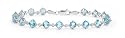 14k White Gold Blue Topaz and Diamond Bracelet