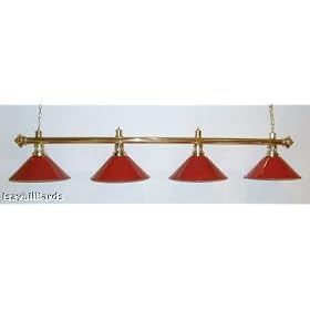 72 Brass Finish Pool Table Light Billiard lamp Red by 