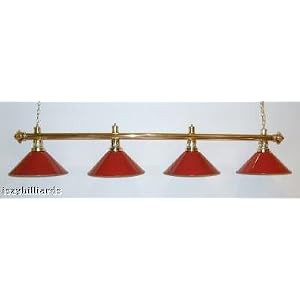 72 Brass Finish Pool Table Light Billiard lamp Red by 