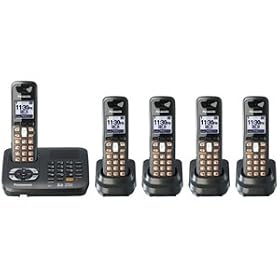 Panasonic Dect 6.0 Titanium Black Cordless Phone with Answering Machine (KX-TG6445T)