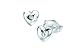 D for Diamond E572 Sterling Silver Girls  Diamond Set Heart Stud Earrings