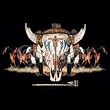 Native American Cow Skull Adult Long Sleeve T-Shirt