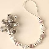 Color Beads Pacifier Clip - Color Lavender with Bear Clip