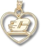 Central Michigan Chippewas Motion C Heart Pendant - 14KT Gold Jewelry