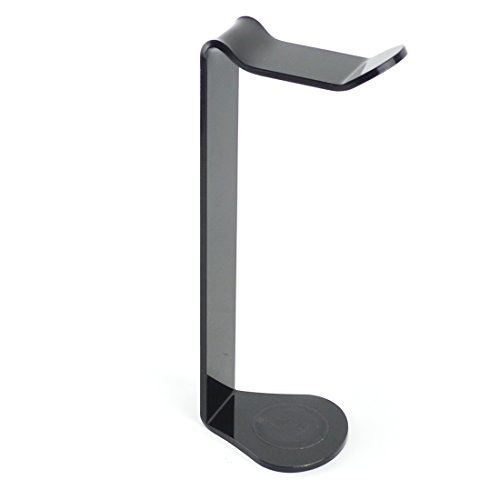 Acrylic Headphones Stand / Headset Holder / Desk Display Hanger, Fit Audio-Technica, Bose QC3, QC25, QC2, QC15, AE2, AKG, Beats Studio, Solo, Wireless, Pro, Sennheiser, Parrot Zik, Panasonic, Sony MDR, DJ and Many Earphones (Black)