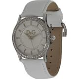 IMAGE OF D&G Dolce & Gabbana Women's DW0518 Gloria White Dial Stone Bezel & White Strap Watch