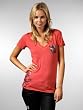 One Life 2 Live V-Neck Tee Shirt in Cherry